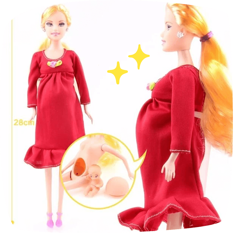 Barbie-embarazada-de-cara-y-perfil-en-Amazon