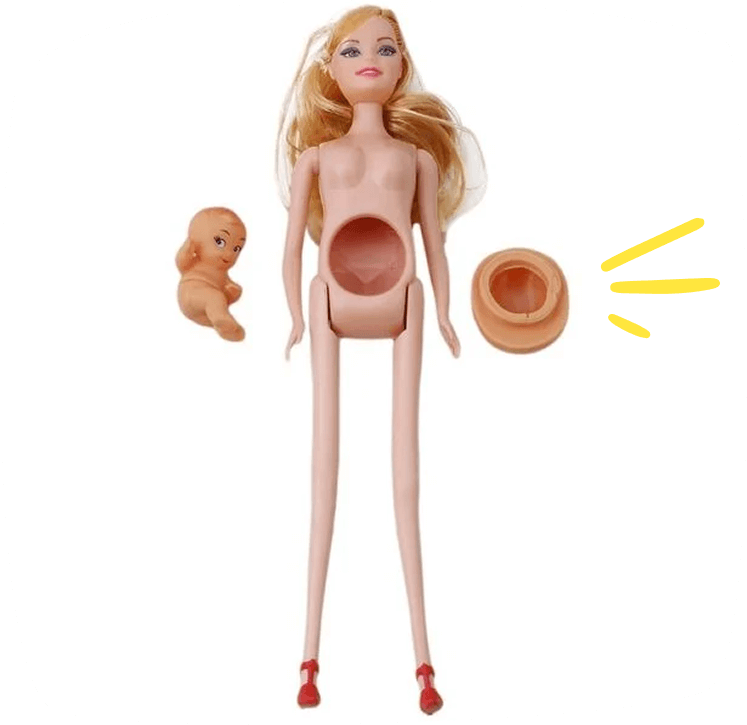 Barbie-embarazada-desmontada-en-piezas
