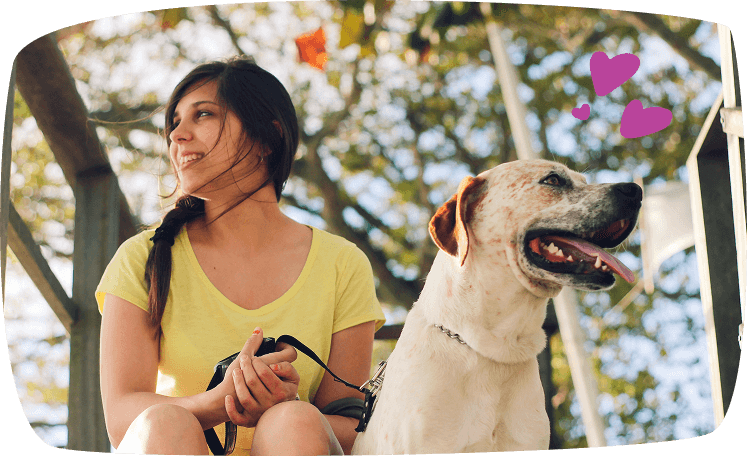 mujer con perro
