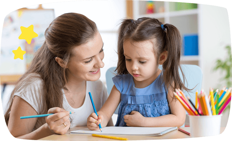 profesora particular con nina