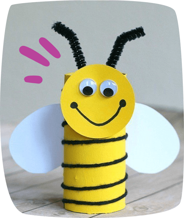 manualidades-con-tubos-de-cartón-para-niños-abeja