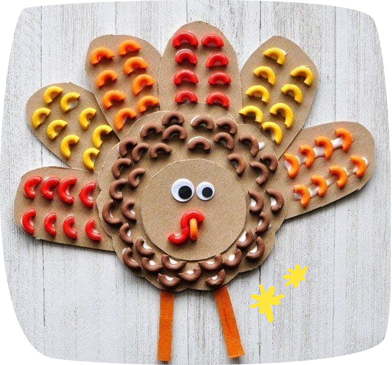 manualidades-para-niños-con-pasta-pavo