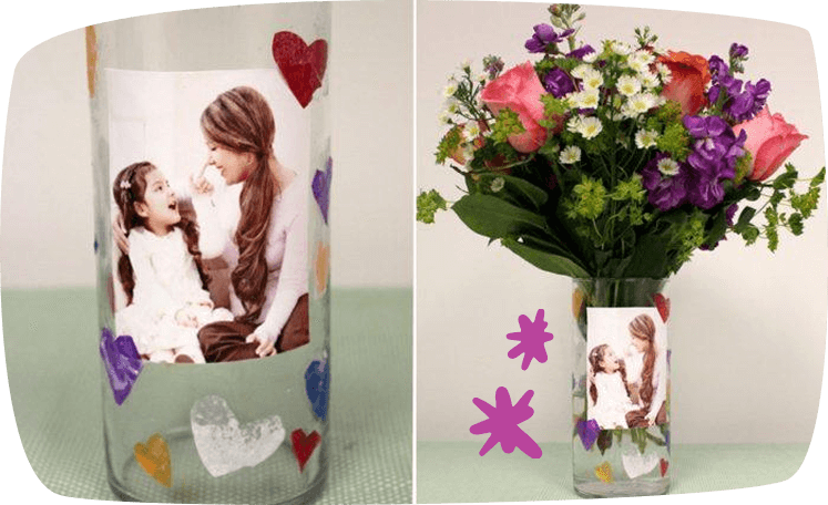 manualidades dia de la madre florero con fotos