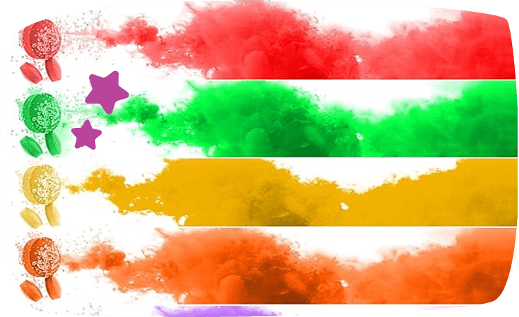 colored streaks of water